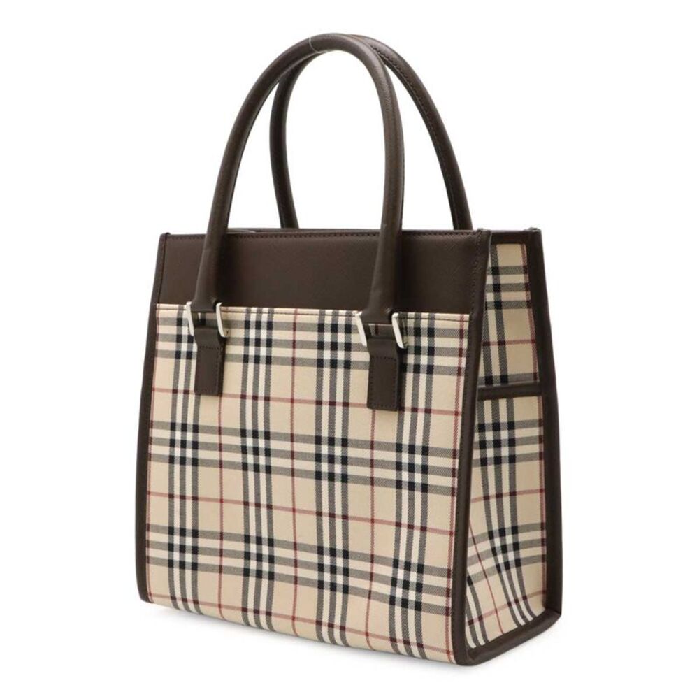 Burberry Nova Check Canvas Leather Handbag - Picture 2 of 7